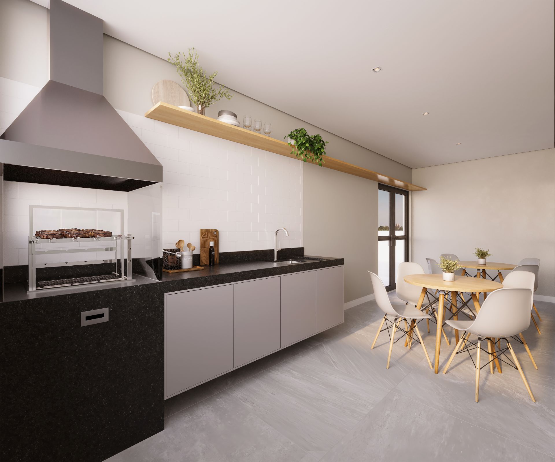 Churrasqueira coberta rooftop